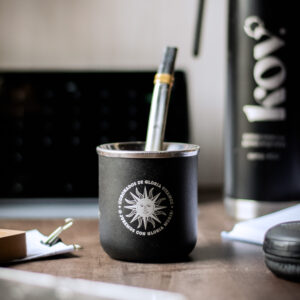 MATE DE ACERO CON BOMBILLA CHATA -CORONADOS-