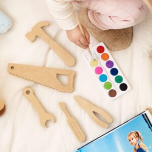 Combo Herramientas Montessori de MDF para Jugar y Pintar – Juego Infantil con Bolsa