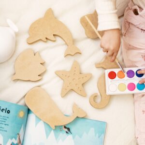 Combo Animales MUNDO MARINO de MDF para Jugar y Pintar – Juego Infantil con Bolsa
