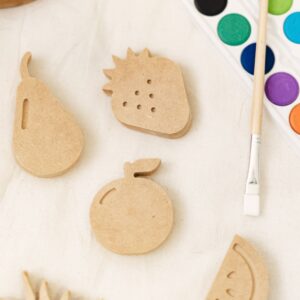 Combo FRUTAS de MDF para Jugar y Pintar – Juego Infantil con Bolsa -